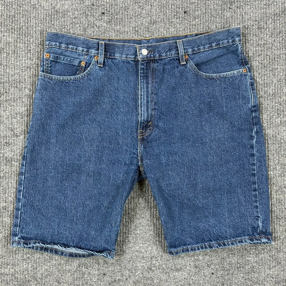 Levi's 505 Mens Bermuda Jean Shorts Size W40 Blue Denim Casual Stretch High Rise